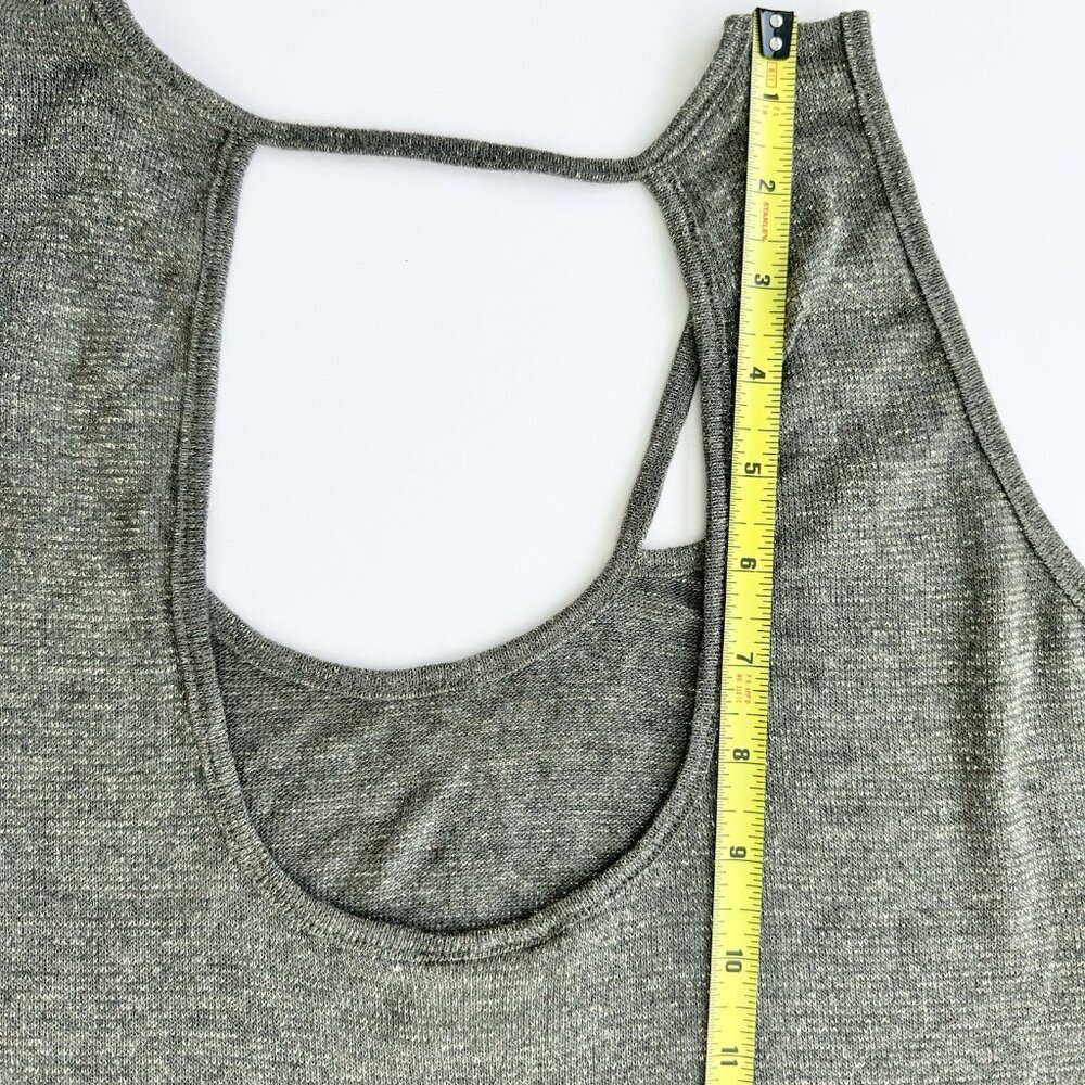 H.I.P. Top Women's Size Large Sleeveless Grey & Gold Metallic Top - Picture 9 of 13